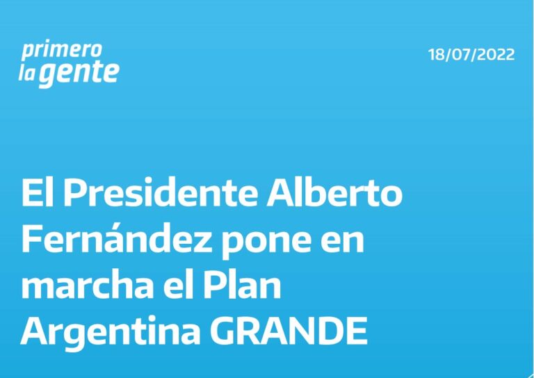 Argentina GRANDE: Plan de obras publicas para el desarrollo de la nacion