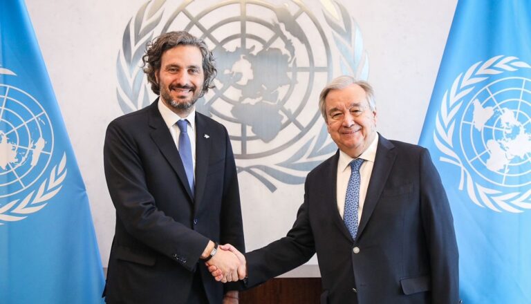 Cafiero reclamó la intervención del Secretario General de las Naciones Unidas, António Guterres, para retomar las negociaciones por las Islas Malvinas