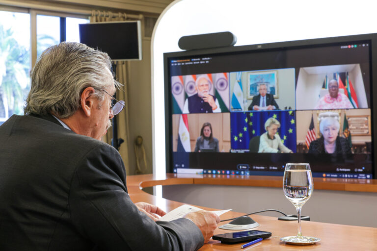 El Presidente destacó el acuerdo alcanzado entre Israel y Hamas en la Cumbre del G20