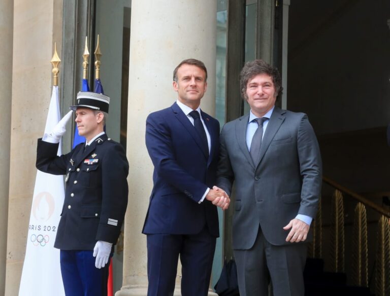 El presidente Javier Milei se reunió con su par de Francia, Emmanuel Macron